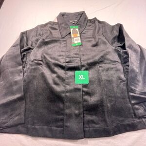 Banana Republic Shirt Jacket Black Solid Button Front Women's XL Shacket New